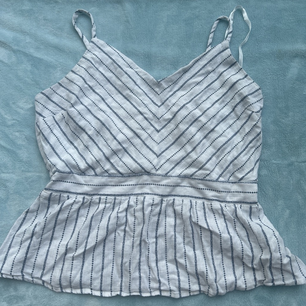 Monteau White and Black Striped Camisole